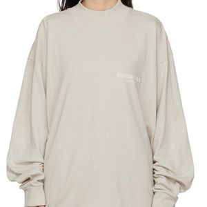 ESSENTIALS Beige Cotton Jersey Long Sleeve Tshirt